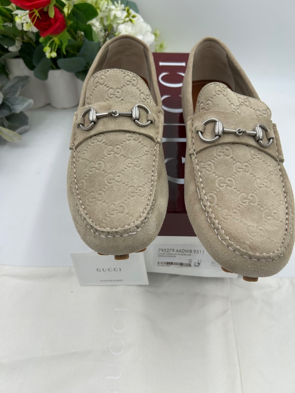 *************Men’s Gucci GG suede Driver loafers. Size 11.(fits 12 US.) - Picture 4 of 11